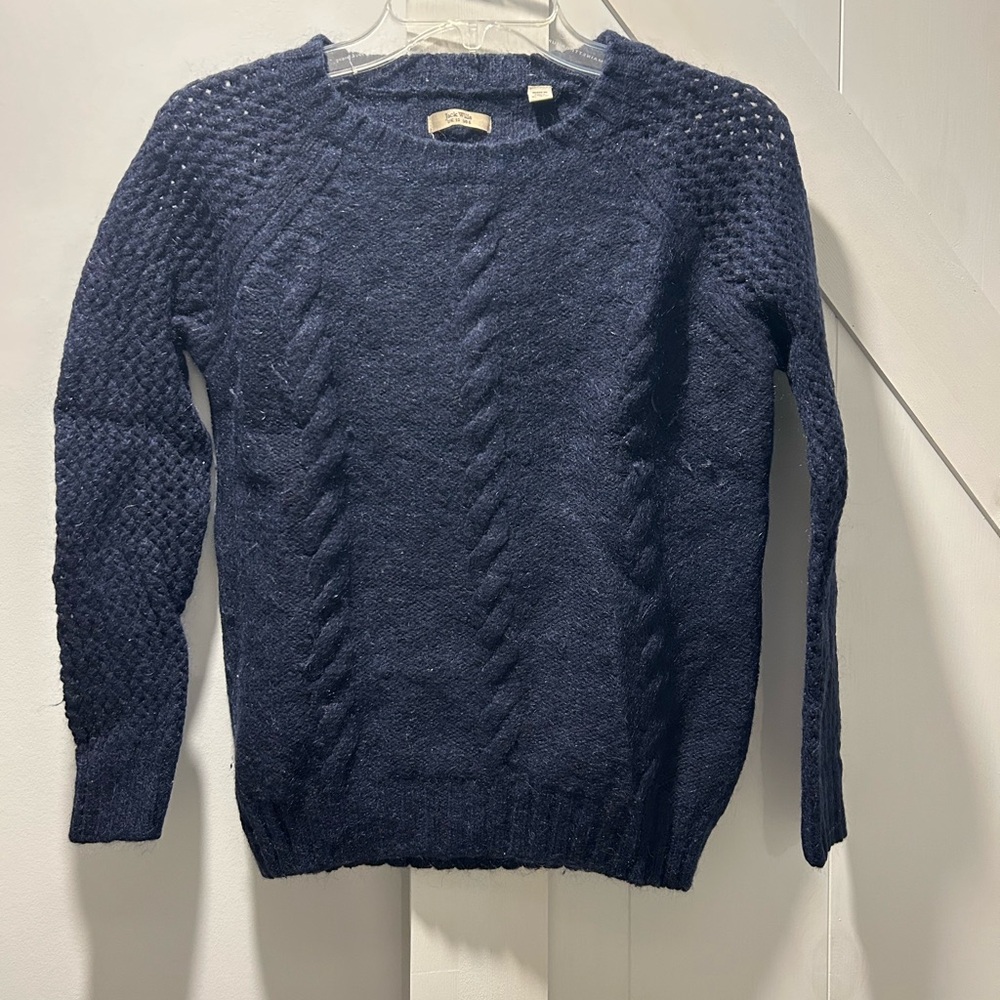 Jack Wills Ladies Navy Blue Wool and Mohair Crew Neck Sweater Size 6